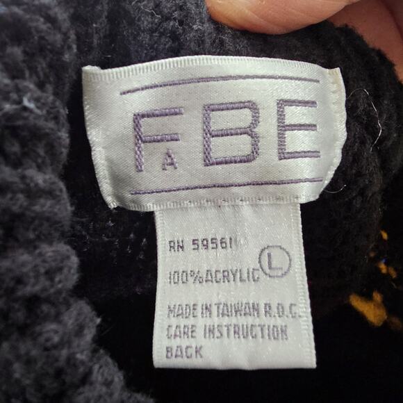 VTG RARE Bold Multicolor Chunky Knit Sz Large Retro Artsy 80s 90s Streetwear - Picture 8 of 12